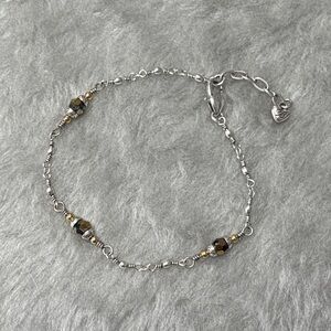 Brighton Silver and Gold Tone Ankle Bracelet